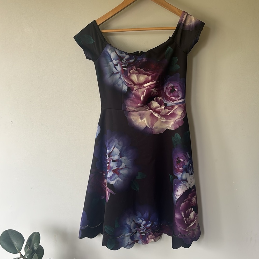 La Château Floral Off-Shoulder Dress XS | Wedding Guest Ready